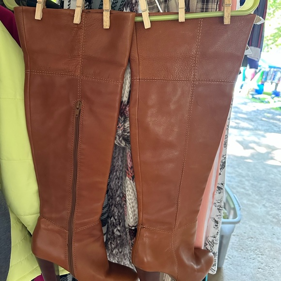 Aldo knee high  genuine leather brown boots - Picture 1 of 8